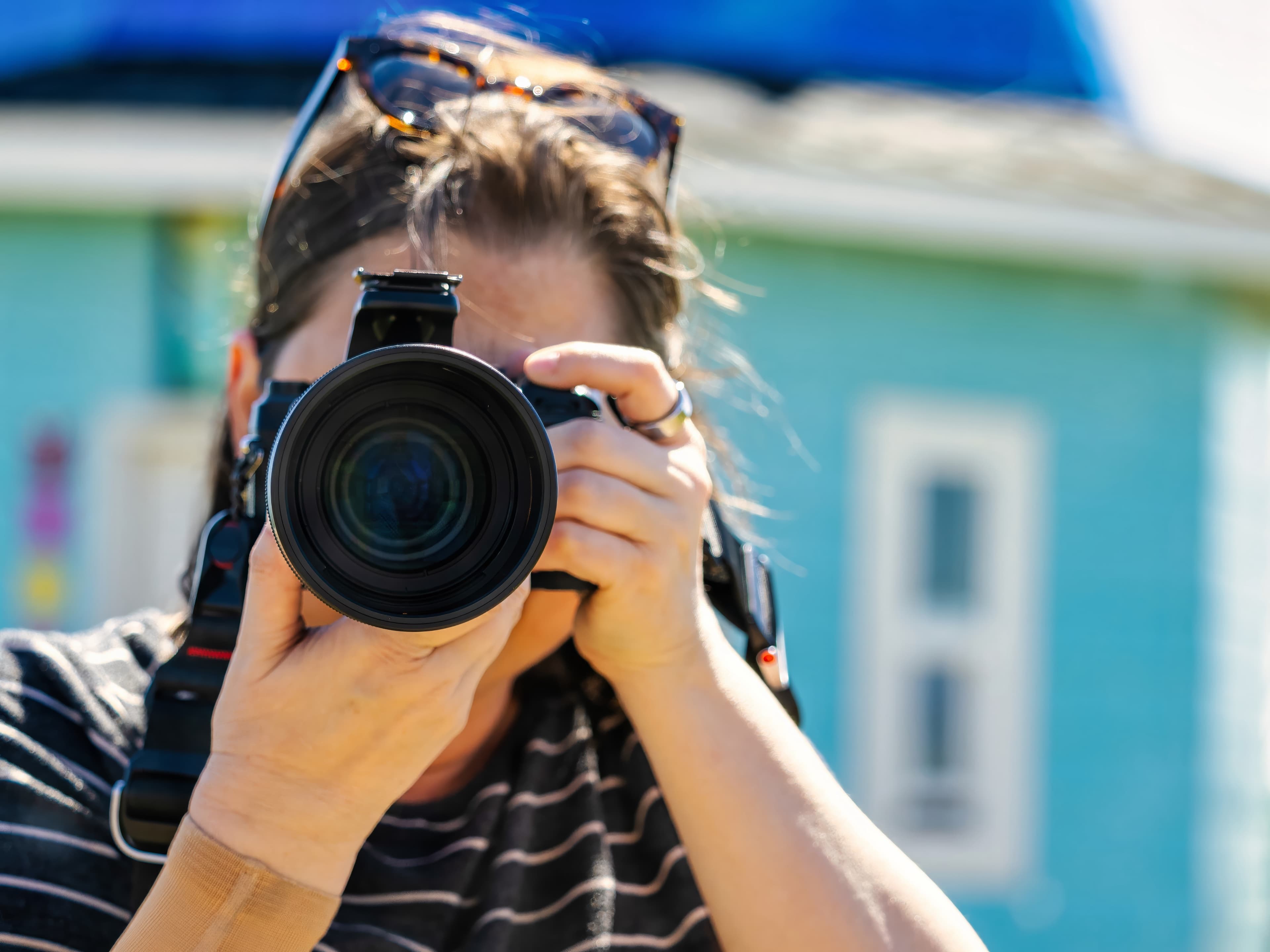 Annette Taberner photographing in the field